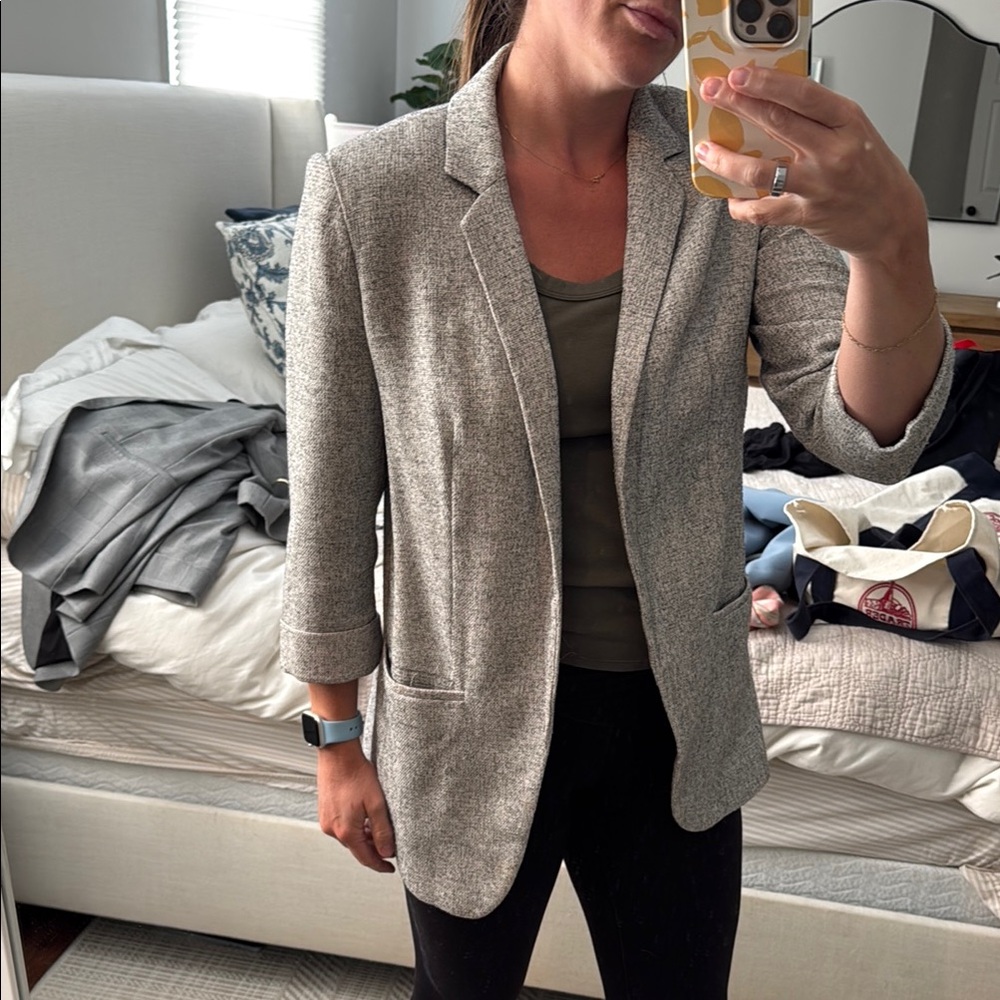 Women's Tailored Heather Gray Blazer Jacket